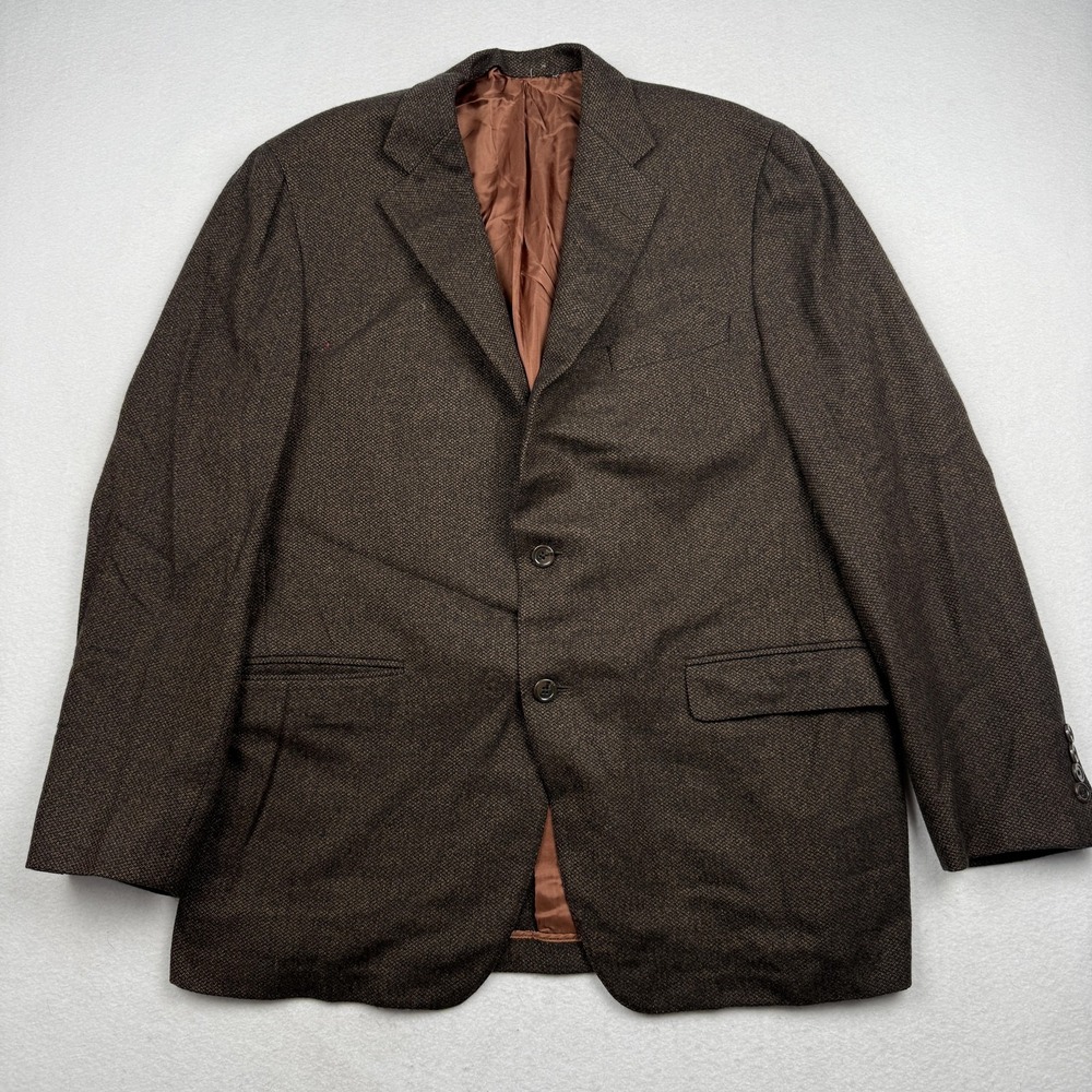Samuelsohn Sport Coat Mens 42 Brown Wool Cashmere Tweed Notch Lapel Jacket